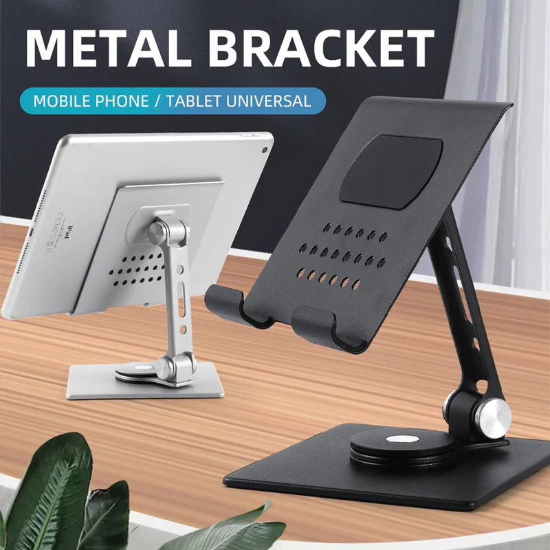 Multipurpose Adjustable Folding Metal Stand Holder for iPad, Tablet, Smartphones - Image 3