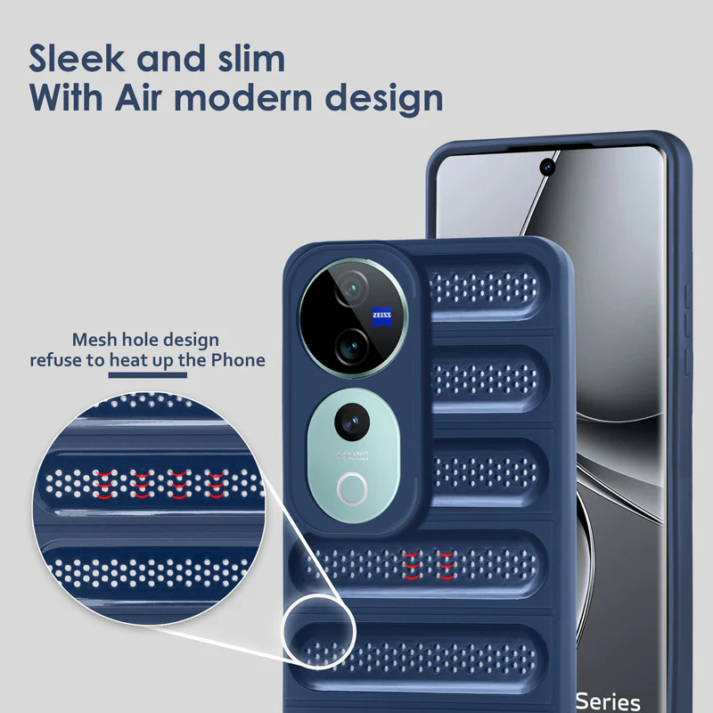 Advanced Perforated Breathable With Rugged Back Cover Case For Vivo T3 Ultra 5G - Image 11