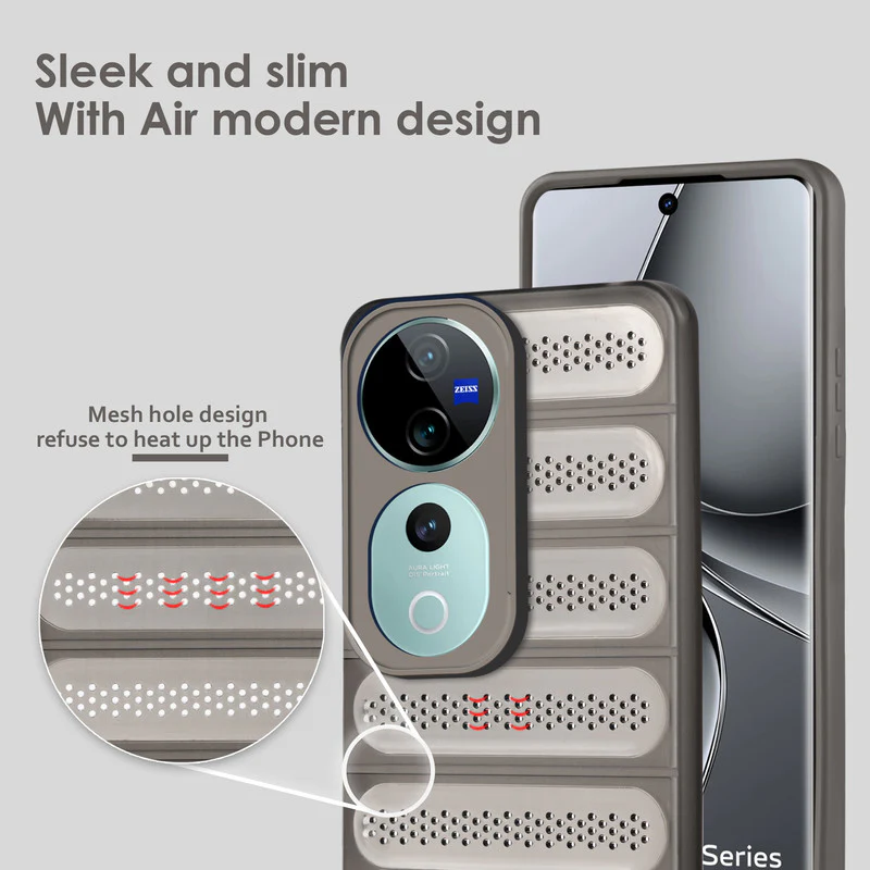 Advanced Perforated Breathable With Rugged Back Cover Case For Vivo T3 Ultra 5G - Image 23