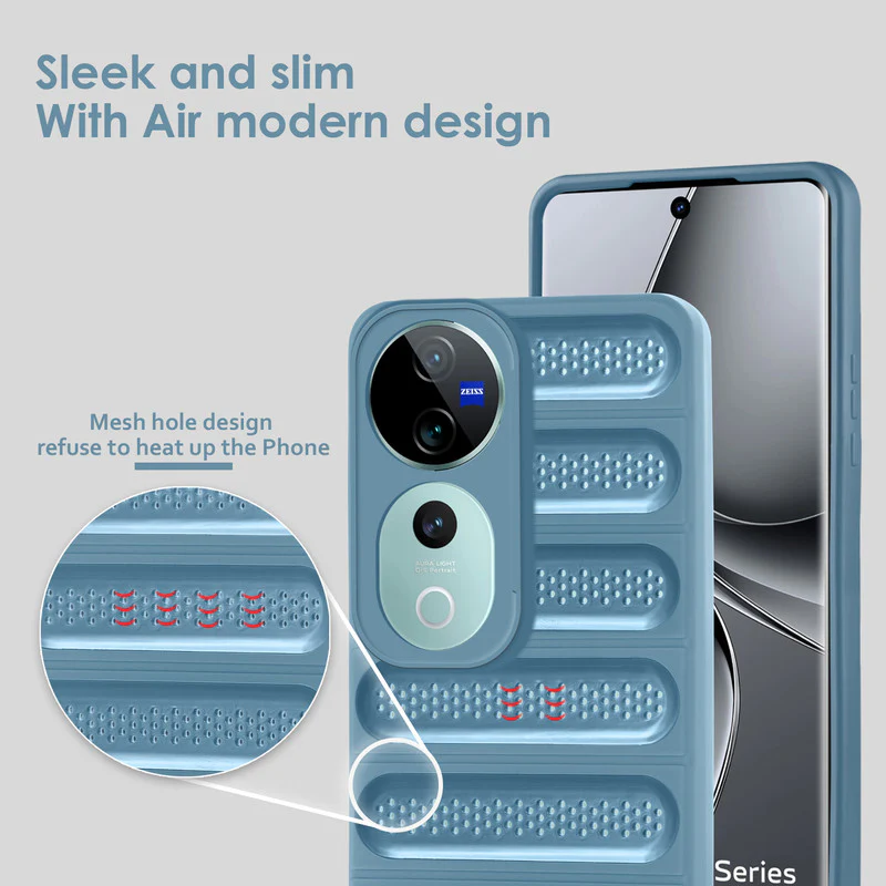 Advanced Perforated Breathable With Rugged Back Cover Case For Vivo V40 Pro 5G - Image 17