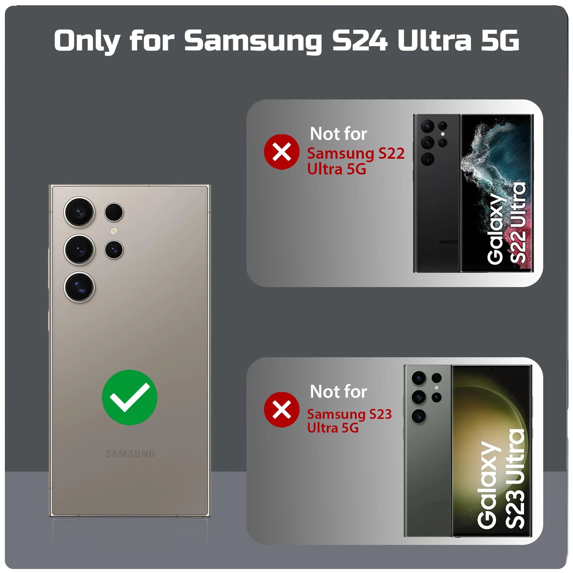 Alloy Camera Ring Faux Leather Back Case for Samsung S24 Ultra 5G , Hard Shell with Wireless Charging Support Support - Image 8