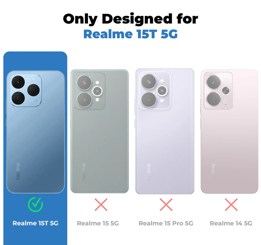 Crystal Clear Hard Anti-Yellow Transparent Back Cover Case For Realme 15T 5G - Image 2