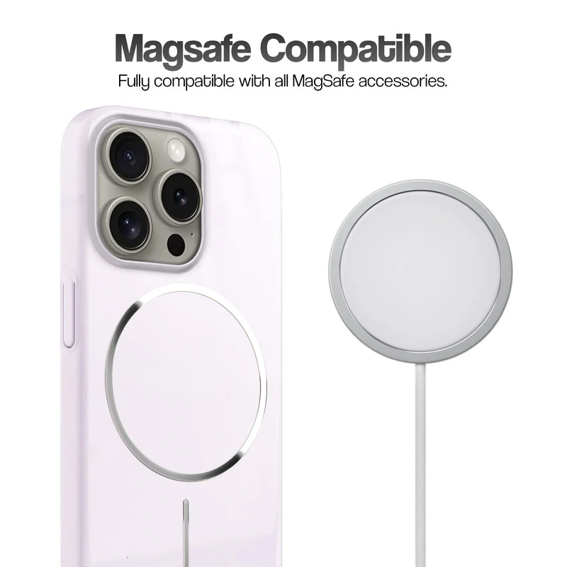Smooth & Shiny Glossy Hard Back Cover Case For Apple iPhone 15 Pro Max With Wireless Charging Support Support - Image 23