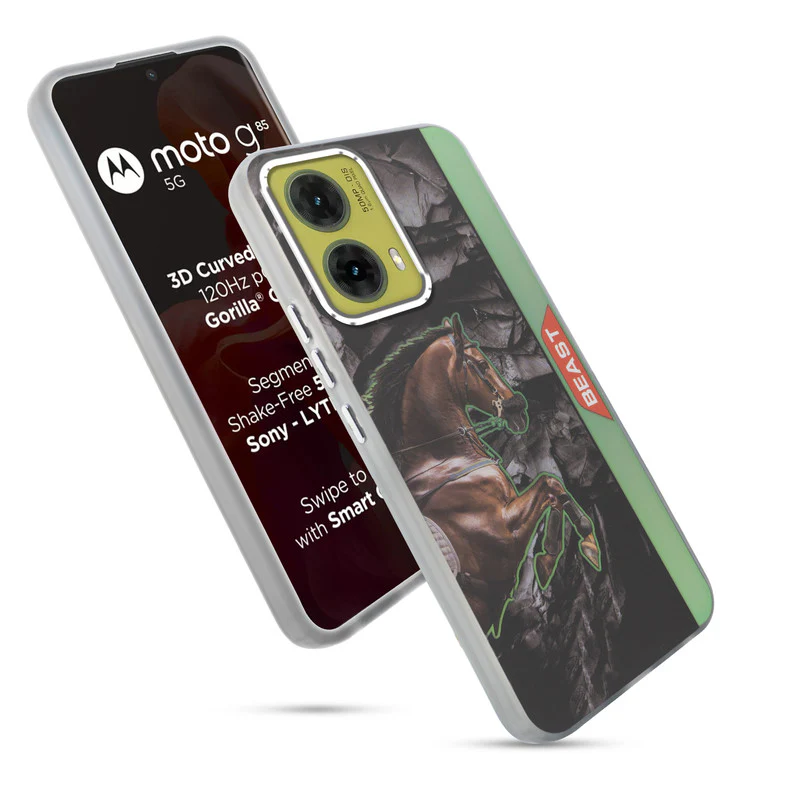 Beast Mode Animal Printed Back Case For Motorola Moto G85 5G With Hard Back & Glow Effect - Image 21