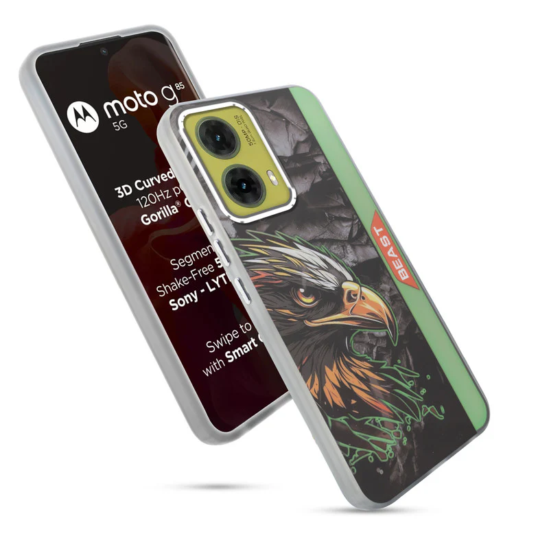 Beast Mode Animal Printed Back Case For Motorola Moto G85 5G With Hard Back & Glow Effect - Image 9