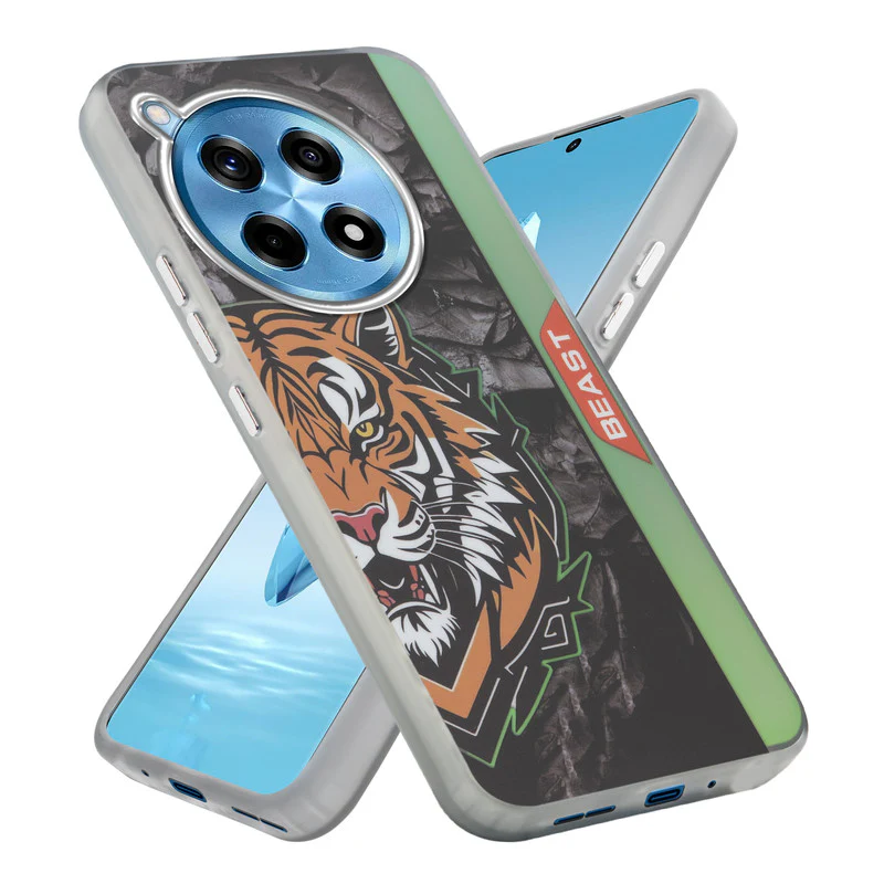 Beast Mode Animal Printed Back Case For OnePlus 12R 5G With Hard Back & Glow Effect - Image 55