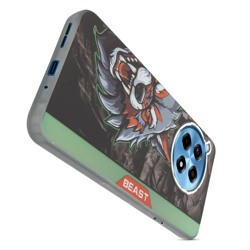 Beast Mode Animal Printed Back Case For OnePlus 12R 5G With Hard Back & Glow Effect - Image 6