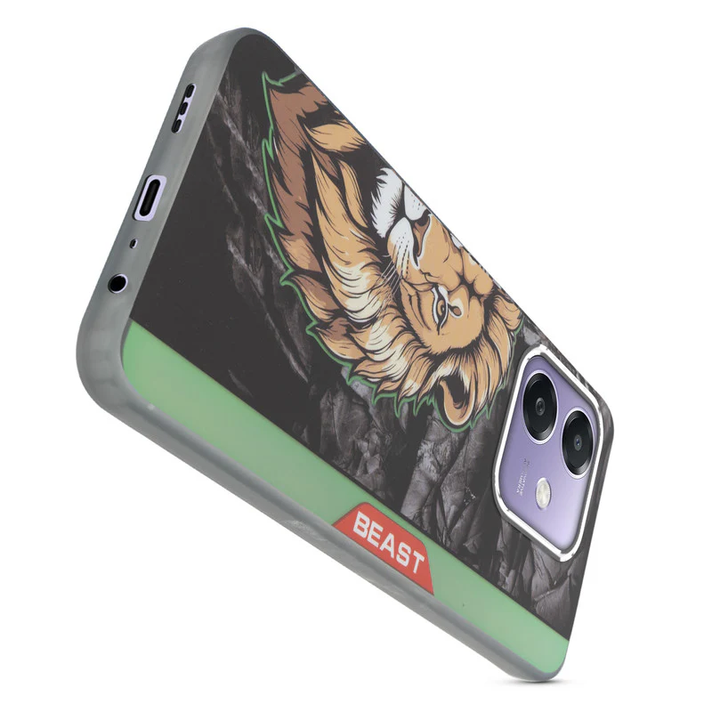 Beast Mode Animal Printed Back Case For Oppo A3x 5G With Hard Back & Glow Effect - Image 36