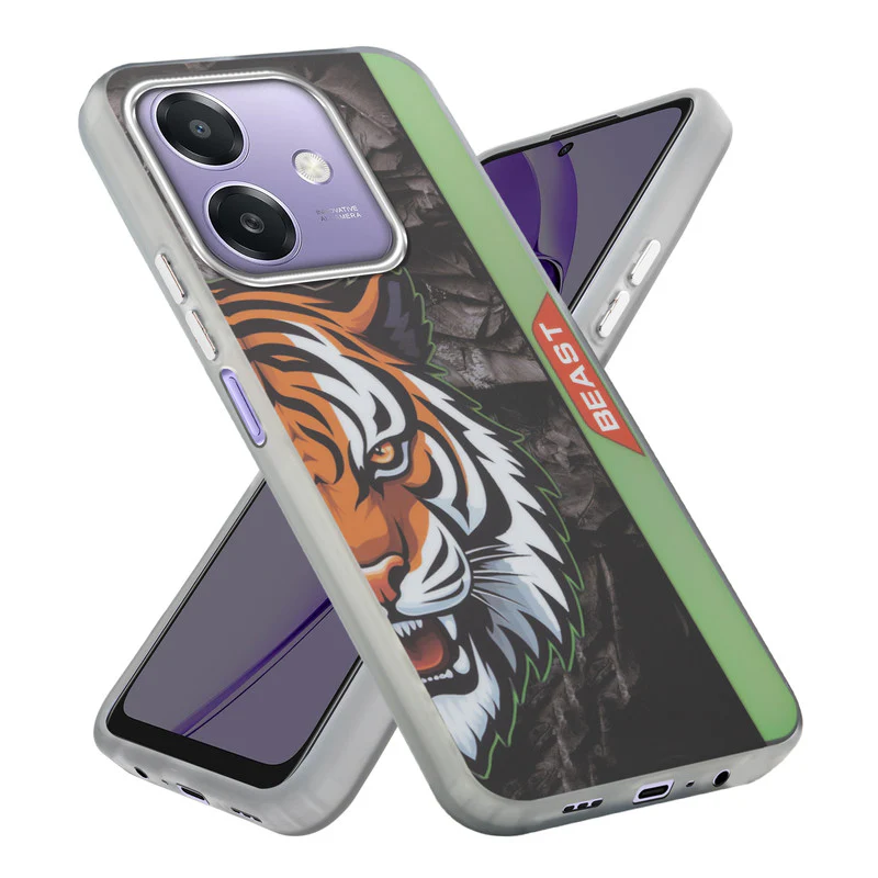 Beast Mode Animal Printed Back Case For Oppo A3x 5G With Hard Back & Glow Effect - Image 37