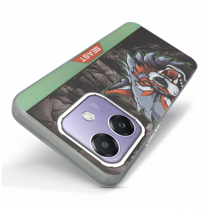 Beast Mode Animal Printed Back Case For Oppo A3x 5G With Hard Back & Glow Effect - Image 5
