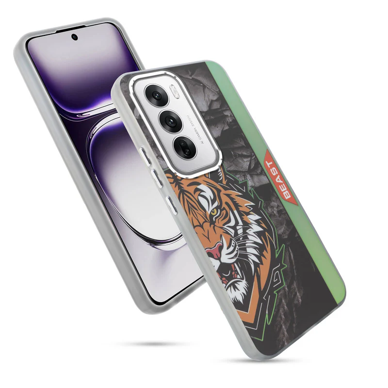 Beast Mode Animal Printed Back Case For Oppo Reno 12 5G With Hard Back & Glow Effect - Image 57