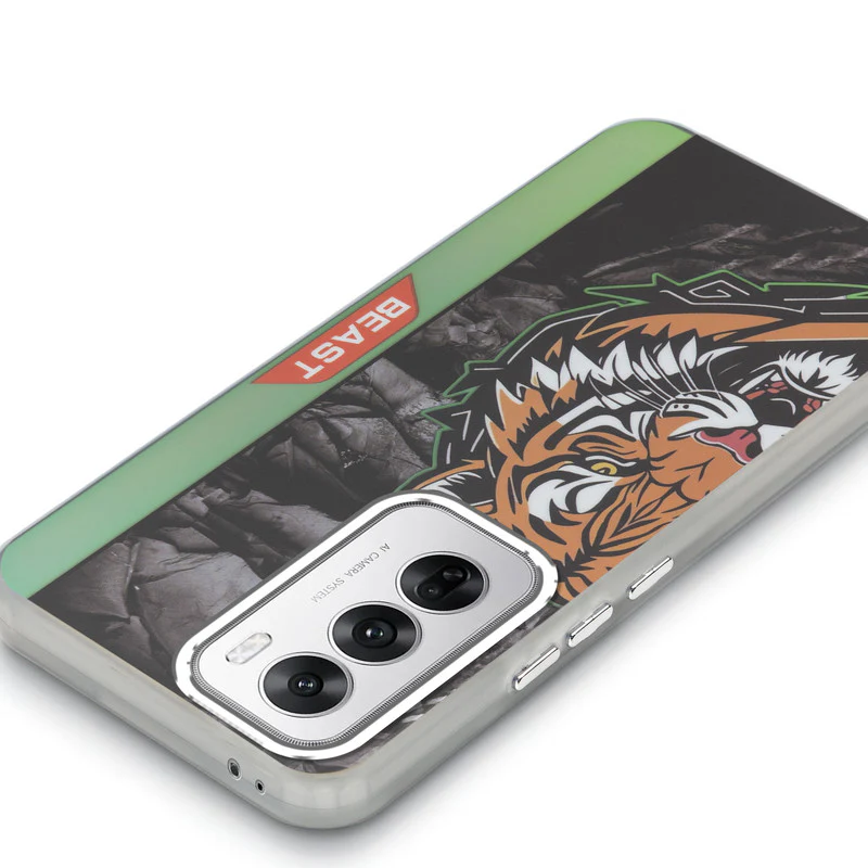 Beast Mode Animal Printed Back Case For Oppo Reno 12 5G With Hard Back & Glow Effect - Image 58