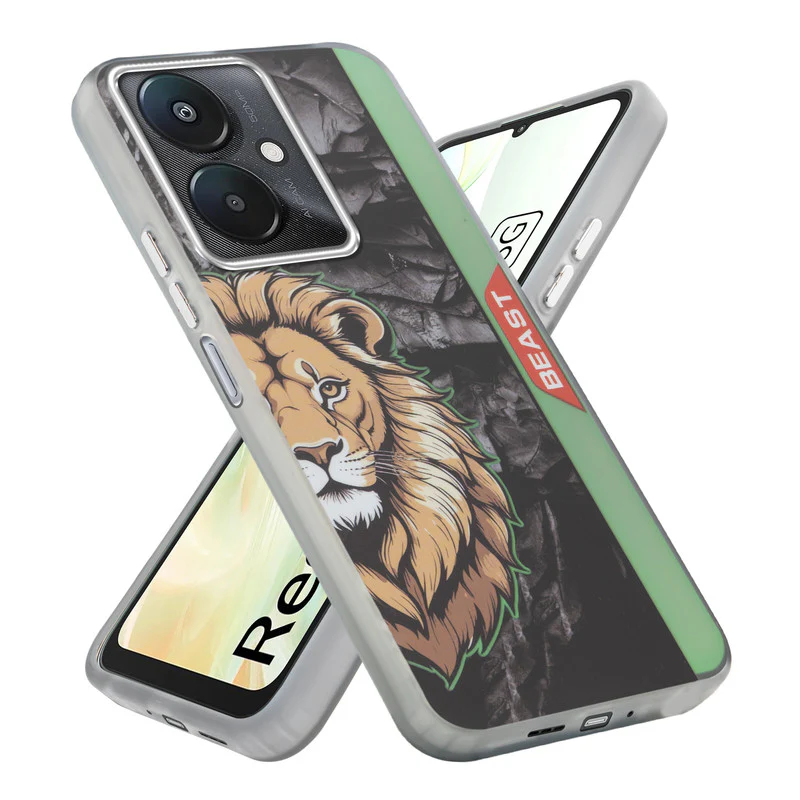 Beast Mode Animal Printed Back Case For Redmi 13C 5G With Hard Back & Glow Effect - Image 31