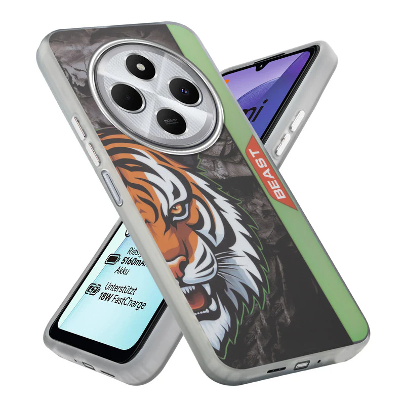 Beast Mode Animal Printed Back Case For Redmi 14C 5G With Hard Back & Glow Effect - Image 37