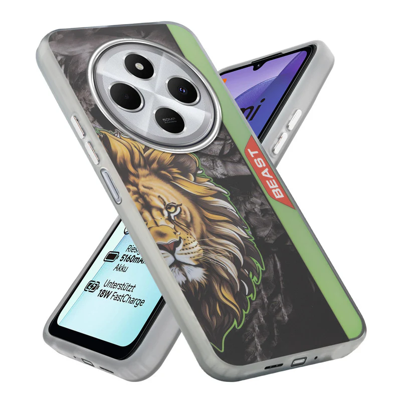 Beast Mode Animal Printed Back Case For Redmi 14C 5G With Hard Back & Glow Effect - Image 49