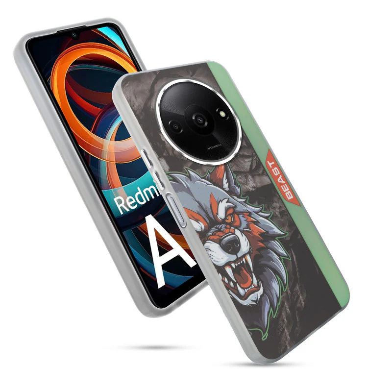 Beast Mode Animal Printed Back Case For Redmi A3 2024 With Hard Back & Glow Effect - Image 3