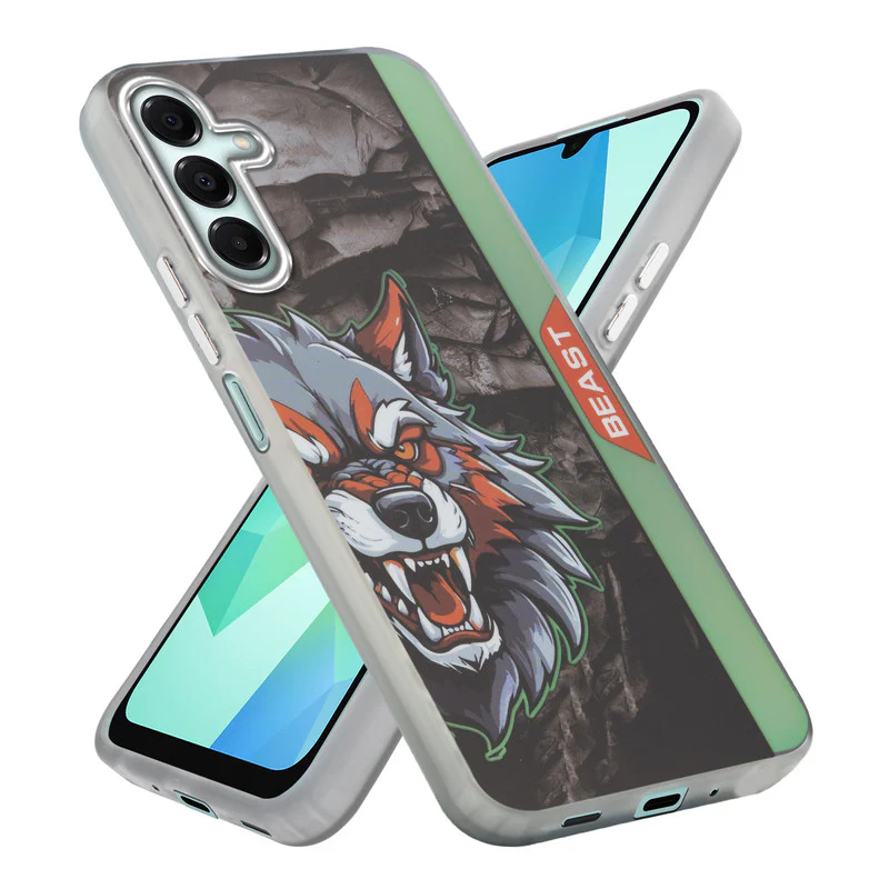 Beast Mode Animal Printed Back Case For Samsung A16 5G With Hard Back & Glow Effect