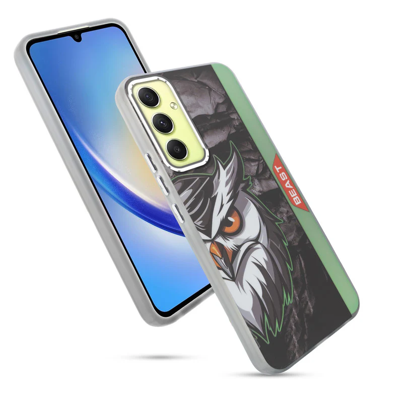Beast Mode Animal Printed Back Case For Samsung A34 5G With Hard Back & Glow Effect - Image 45
