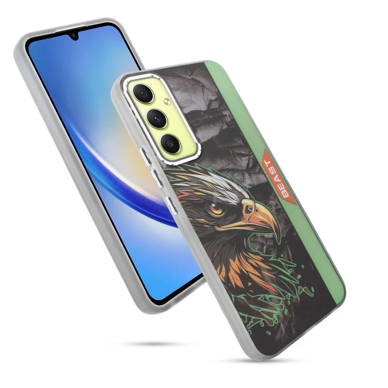 Beast Mode Animal Printed Back Case For Samsung A34 5G With Hard Back & Glow Effect - Image 9
