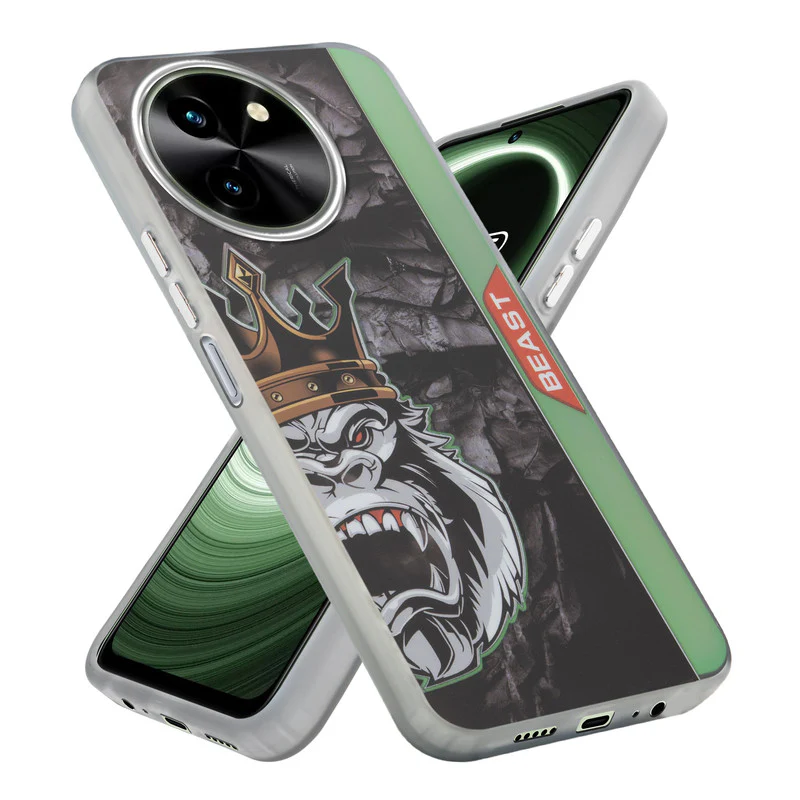 Beast Mode Animal Printed Back Case For Vivo T3x 5G With Hard Back & Glow Effect - Image 25