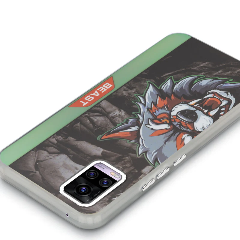 Beast Mode Animal Printed Back Case For Vivo V20 With Hard Back & Glow Effect - Image 4