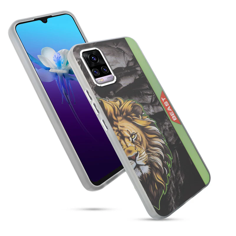 Beast Mode Animal Printed Back Case For Vivo V20 With Hard Back & Glow Effect - Image 51