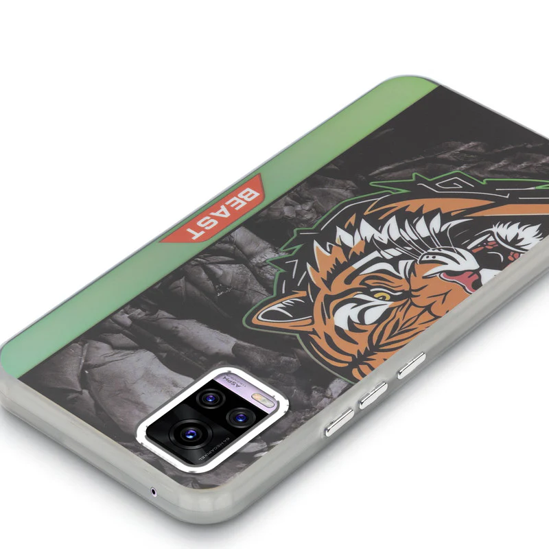 Beast Mode Animal Printed Back Case For Vivo V20 With Hard Back & Glow Effect - Image 58