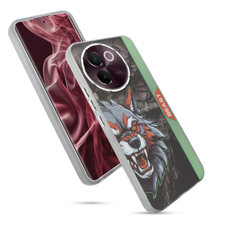 Beast Mode Animal Printed Back Case For Vivo V30e 5G With Hard Back & Glow Effect - Image 3