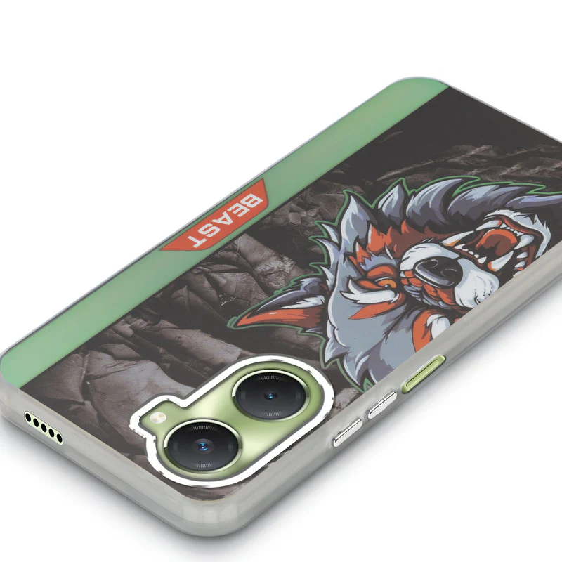 Beast Mode Animal Printed Back Case For Vivo Y18 With Hard Back & Glow Effect - Image 4