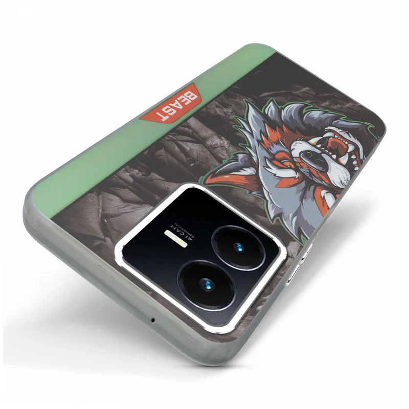 Beast Mode Animal Printed Back Case For Vivo Y22 With Hard Back & Glow Effect - Image 5