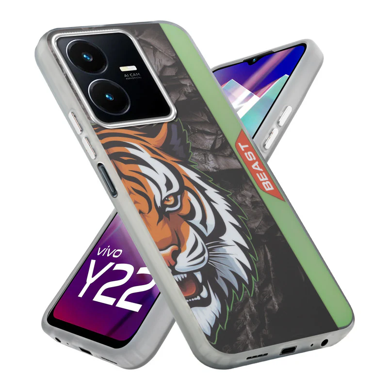 Beast Mode Animal Printed Back Case For Vivo Y22 With Hard Back & Glow Effect - Image 55