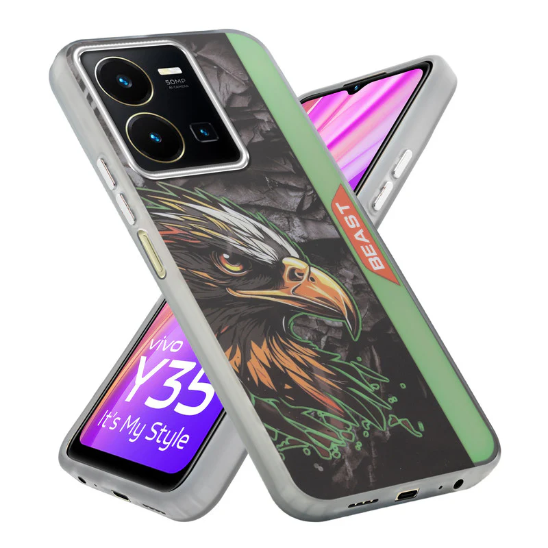 Beast Mode Animal Printed Back Case For Vivo Y35 With Hard Back & Glow Effect - Image 7