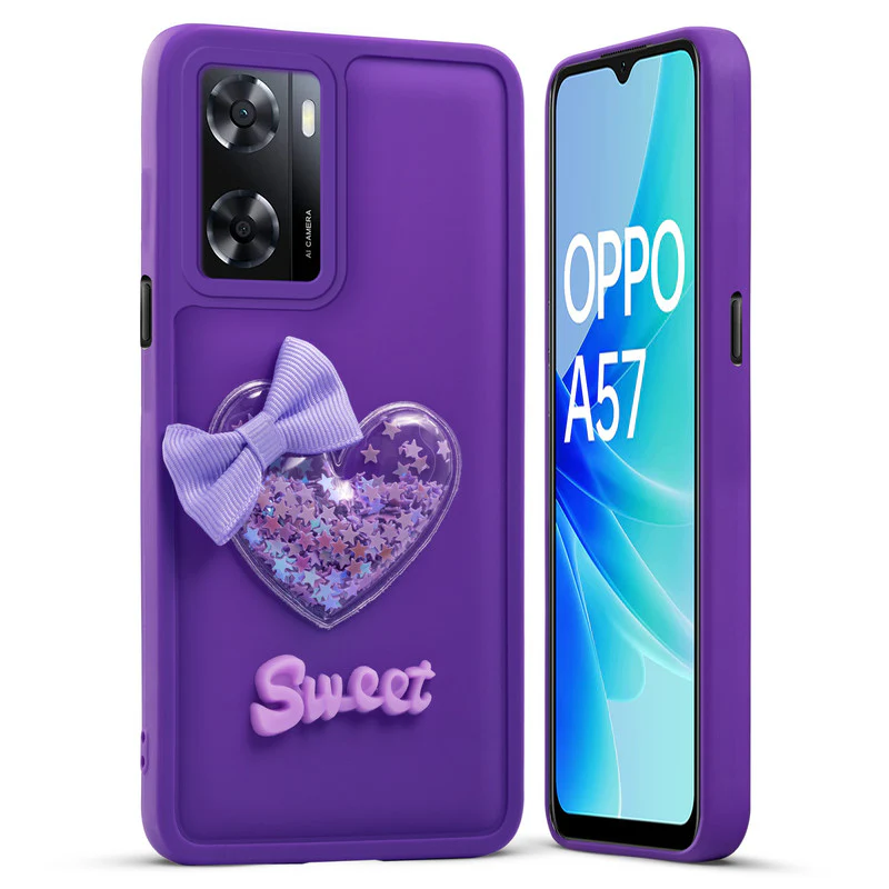 Bow Heart Cute Phone Back Cover for Oppo A57 2022 - Image 14