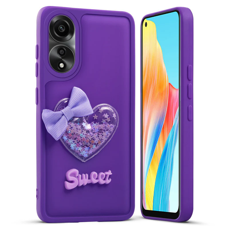 Bow Heart Cute Phone Back Cover for Oppo A78 4G - Image 9