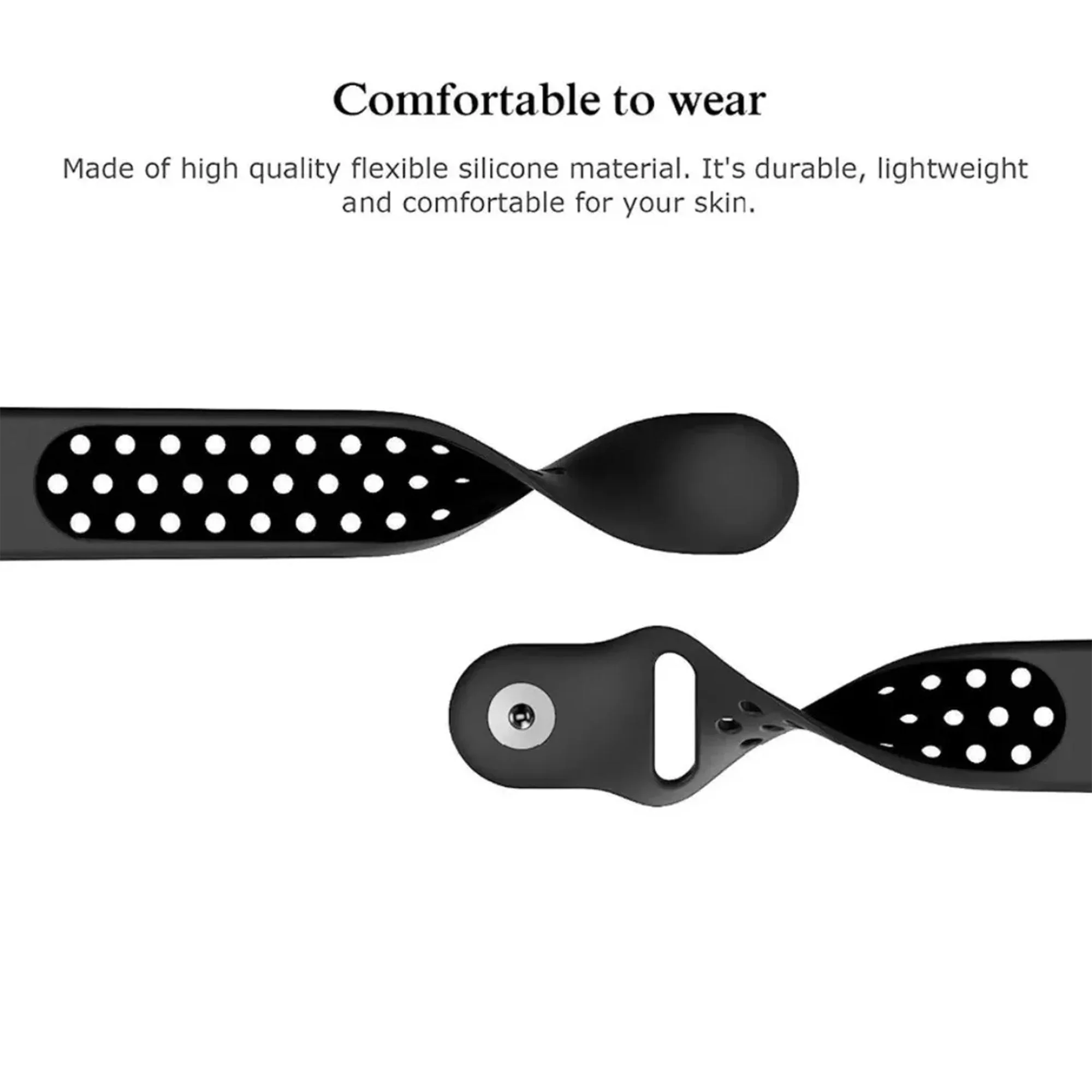 Breathable Dotted Dual-Tone Silicone Strap for Apple iWatch - Image 14