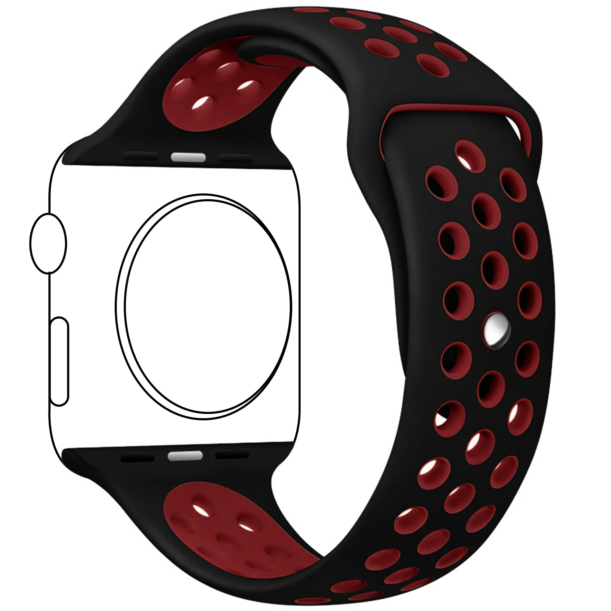Breathable Dotted Dual-Tone Silicone Strap for Apple iWatch - Image 36