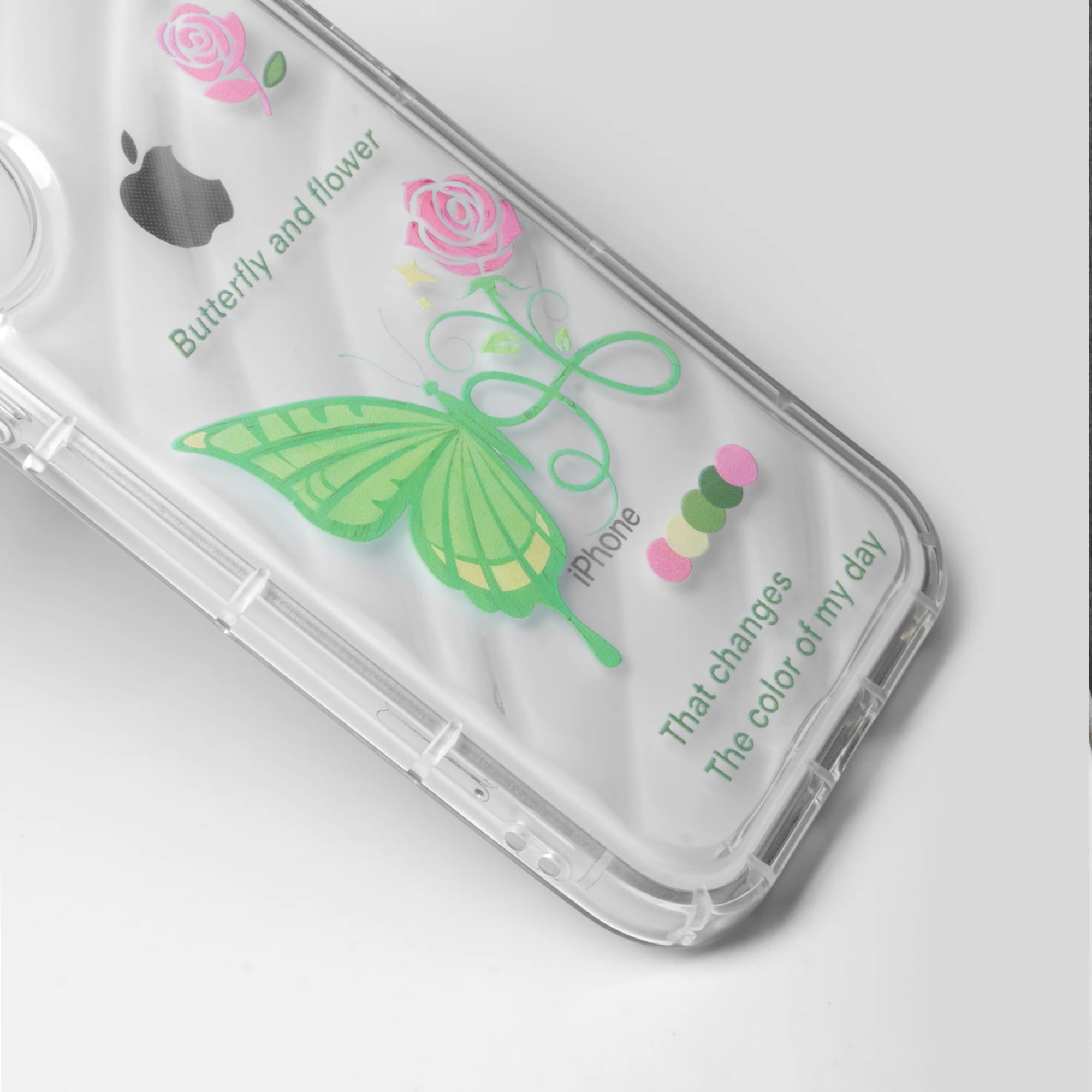 Butterfly Printed Transparent Back Cover for Apple iPhone 12 - Image 4