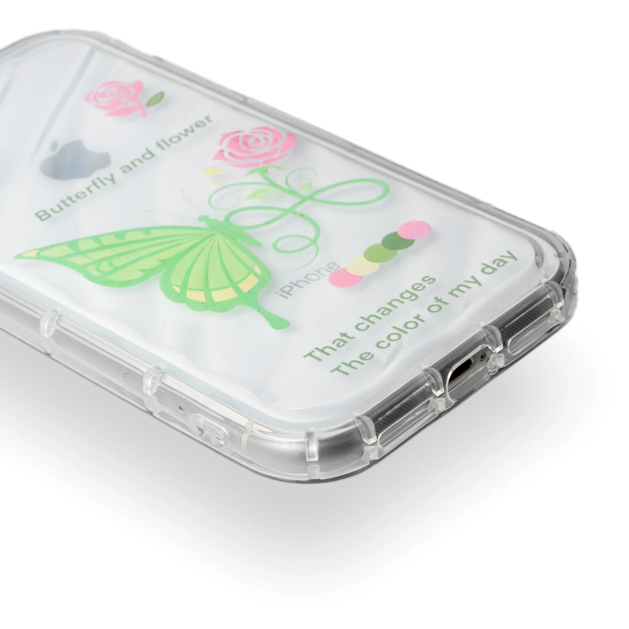 Butterfly Printed Transparent Back Cover for Apple iPhone 12 - Image 7