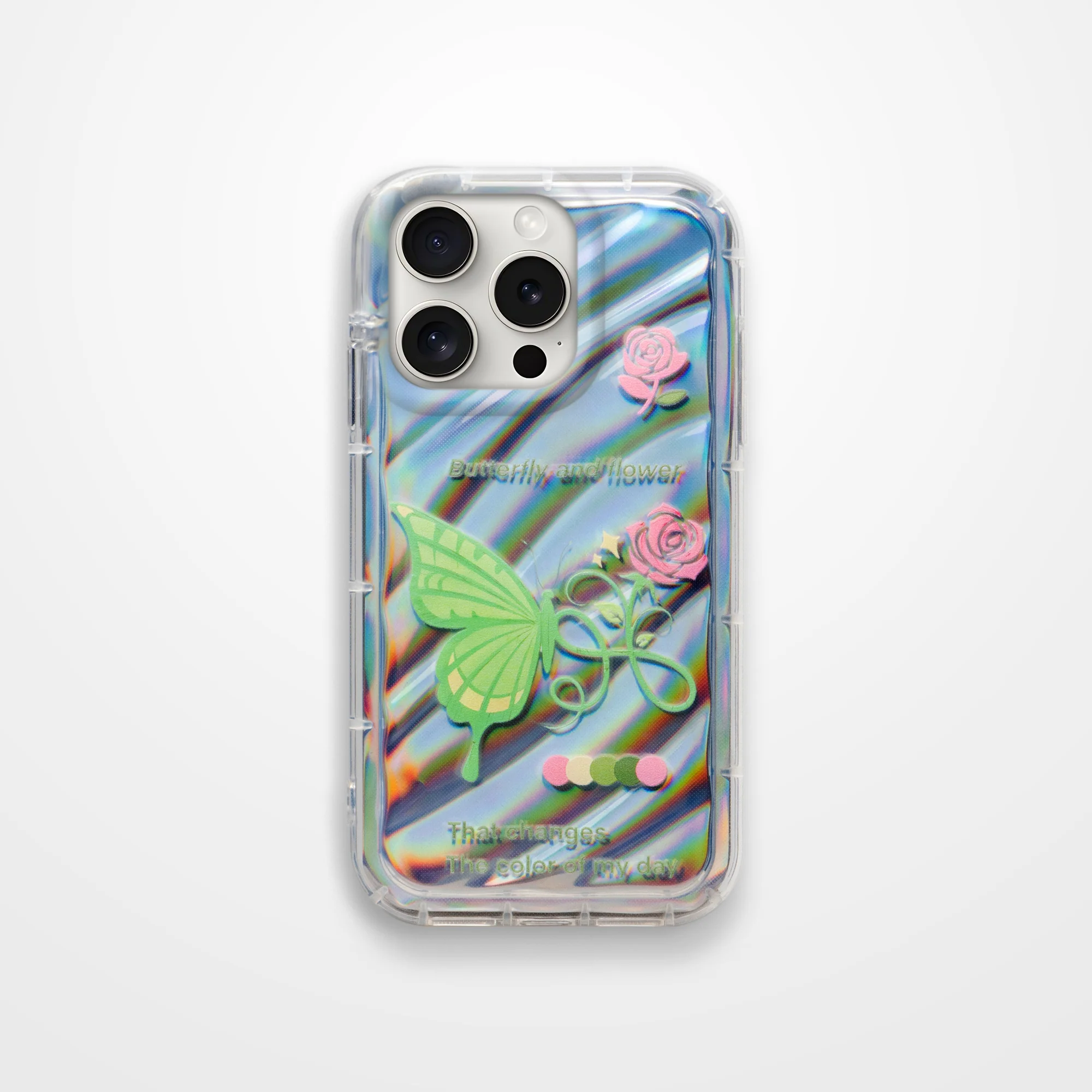 Butterfly Printed Transparent Back Cover for Apple iPhone 15 Pro Max - Image 3