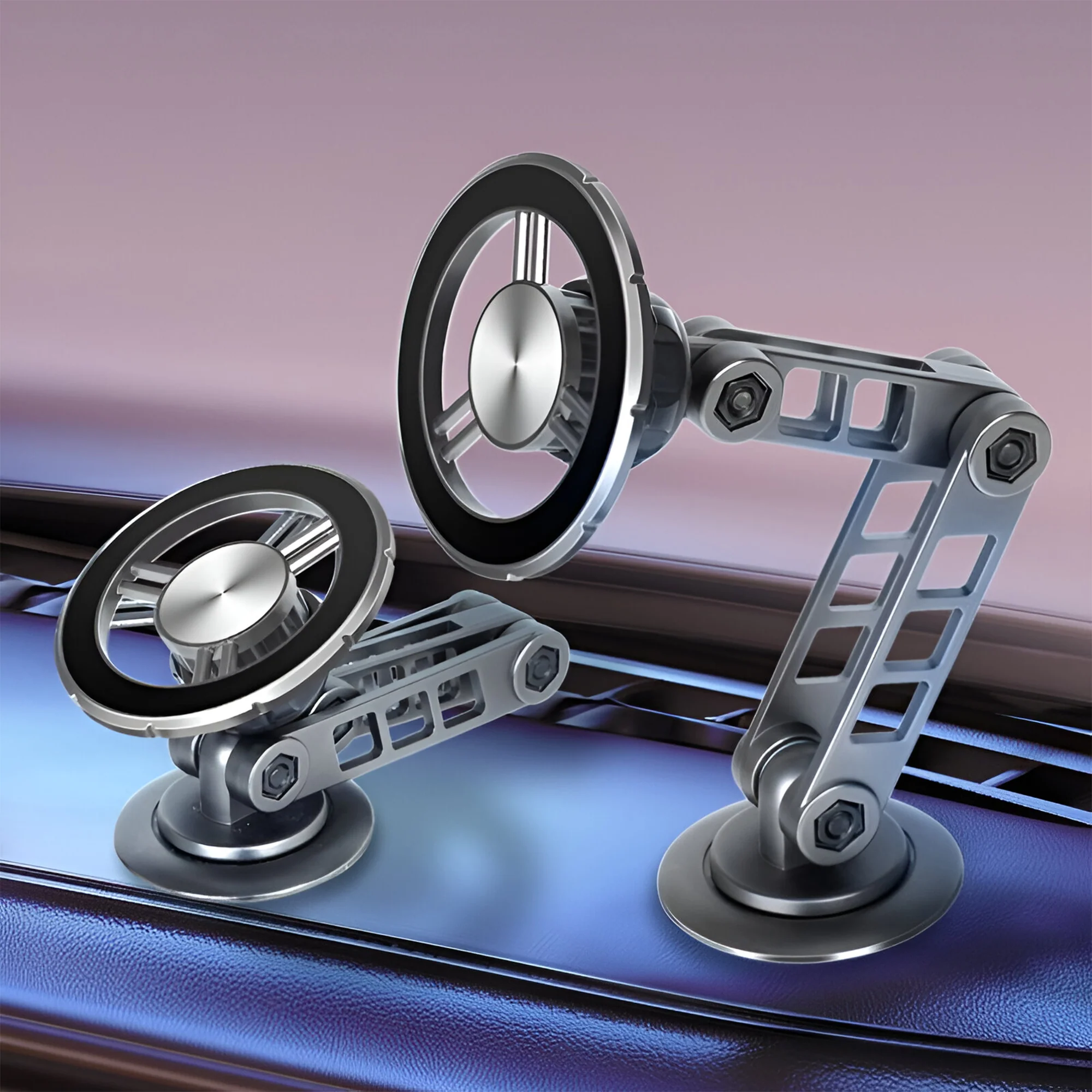 Car Mount Magnetic Phone Holder With 360° Adjustable Compatible with Smartphones - Image 2