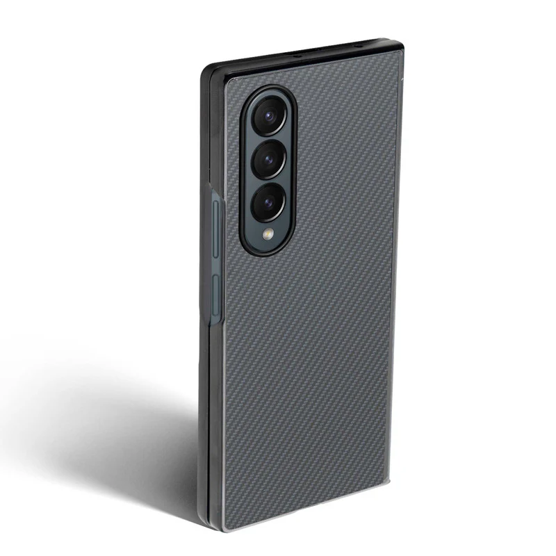 Carbon Fiber TPU Back Cover for Samsung Z Fold 4 with Checkered Printed Designs - Image 9