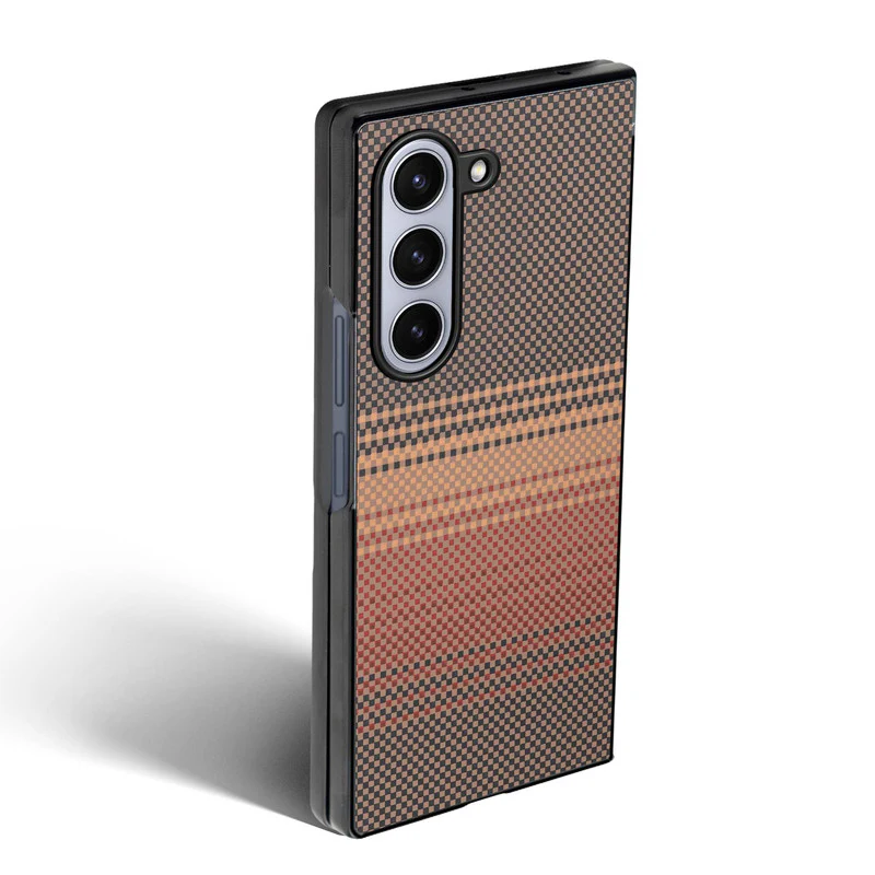 Carbon Fiber TPU Back Cover for Samsung Z Fold 5 with Checkered Printed Designs - Image 27