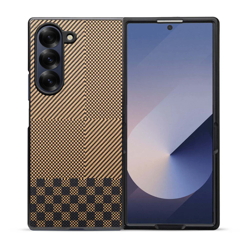 Carbon Fiber TPU Back Cover for Samsung Z Fold 6 with Checkered Printed Designs - Image 18