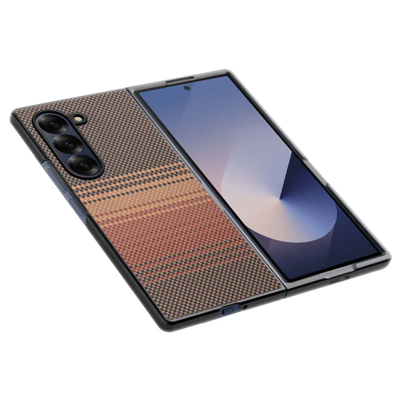 Carbon Fiber TPU Back Cover for Samsung Z Fold 6 with Checkered Printed Designs - Image 25