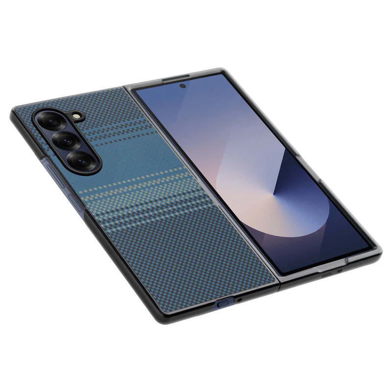 Carbon Fiber TPU Back Cover for Samsung Z Fold 6 with Checkered Printed Designs - Image 7