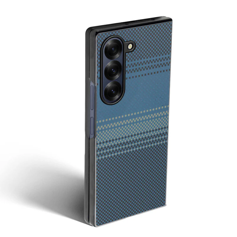 Carbon Fiber TPU Back Cover for Samsung Z Fold 6 with Checkered Printed Designs - Image 9