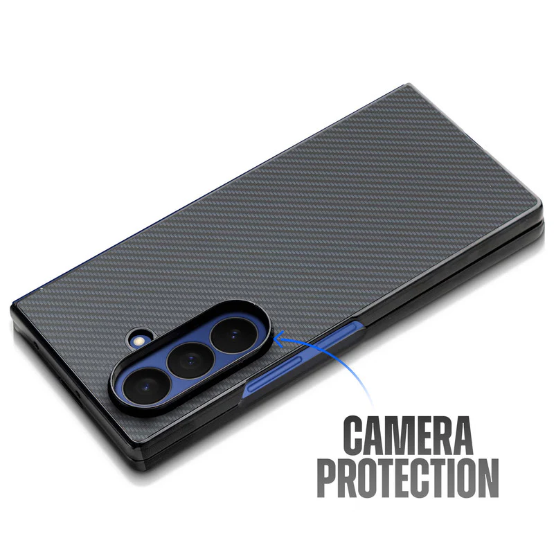 Carbon Fiber TPU Back Cover for Samsung Z Fold 7 with Checkered Printed Designs - Image 11
