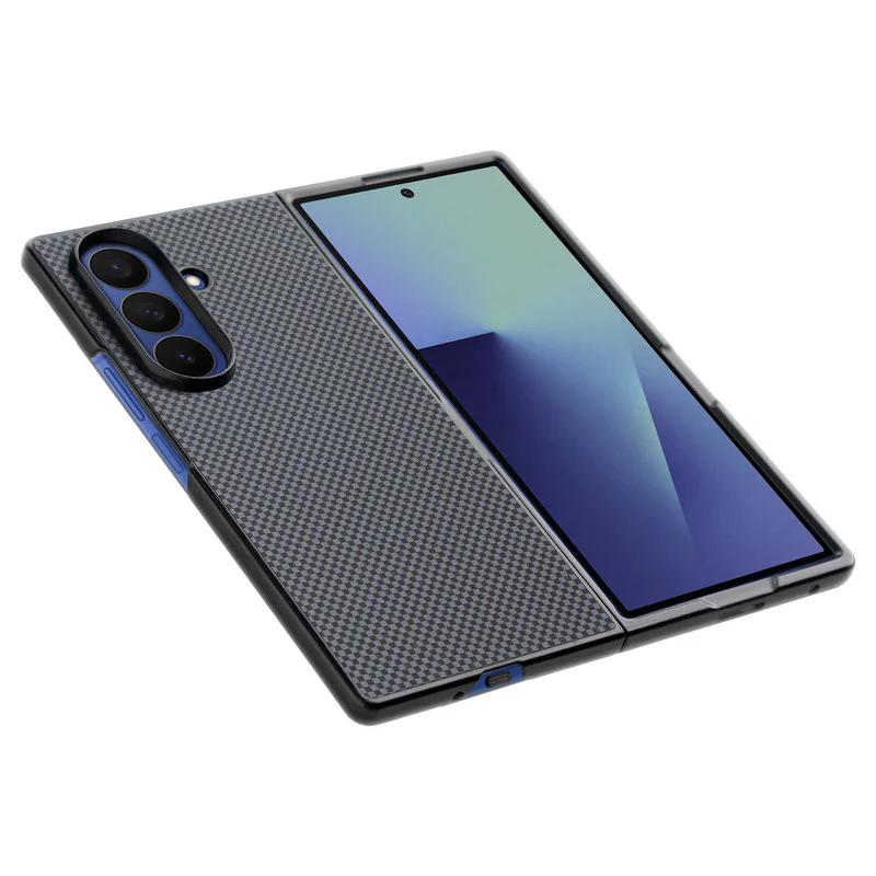 Carbon Fiber TPU Back Cover for Samsung Z Fold 7 with Checkered Printed Designs - Image 25
