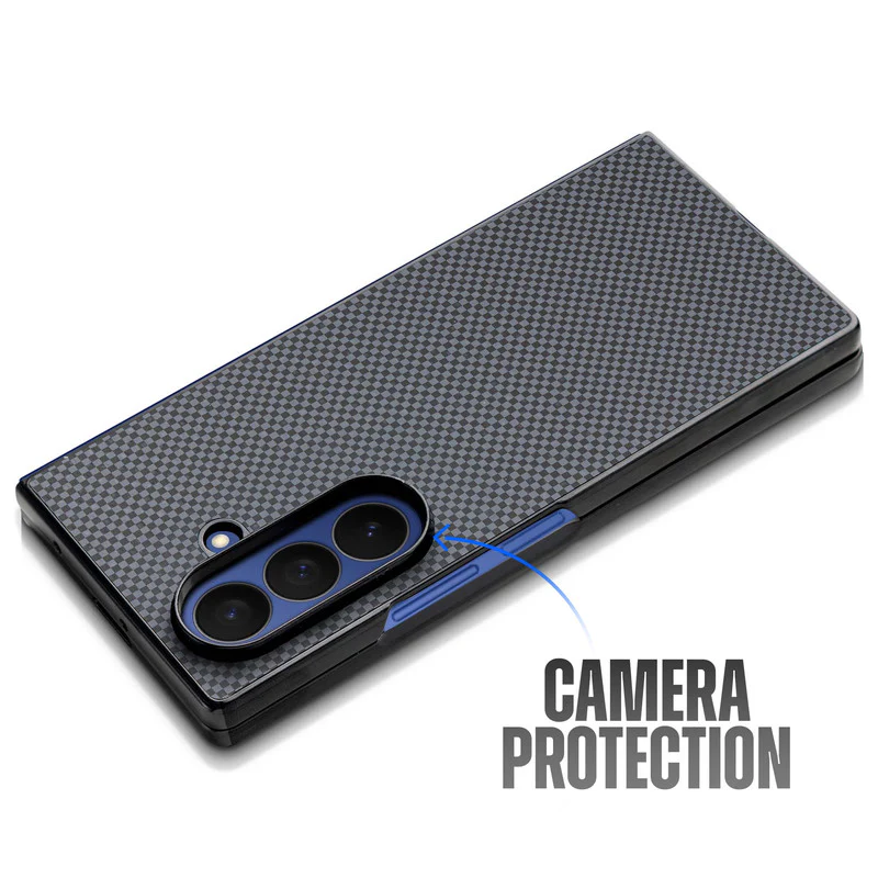 Carbon Fiber TPU Back Cover for Samsung Z Fold 7 with Checkered Printed Designs - Image 29