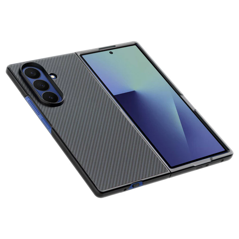 Carbon Fiber TPU Back Cover for Samsung Z Fold 7 with Checkered Printed Designs - Image 7